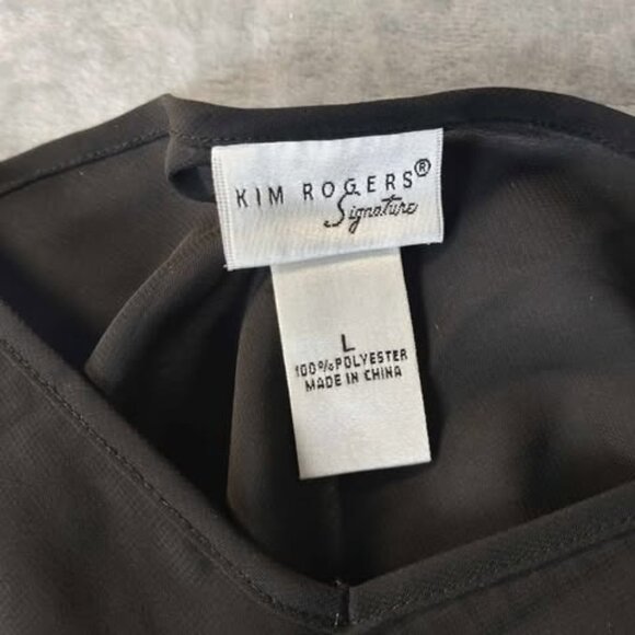 Kim Rogers Black Sheer Adjustable Strap Camisole Tank Top Size L chic layering - Picture 2 of 9